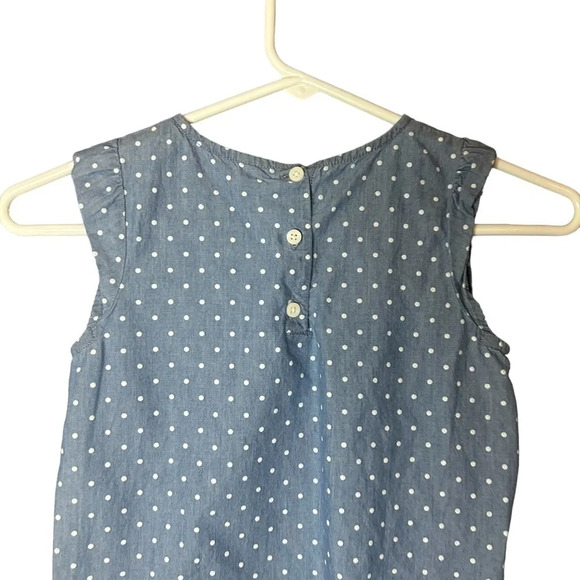 Carters tank top ruffle polka dot chambray cotton size 8 - Picture 5 of 7